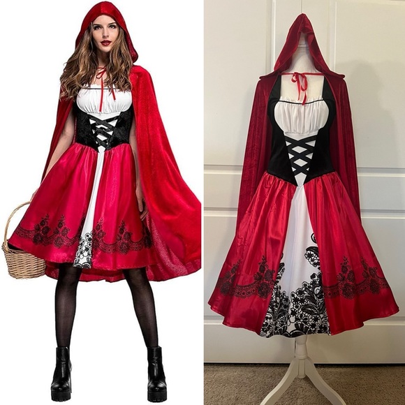 Leg Avenue Dresses & Skirts - Leg Avenue Complete Costume Set Gothic Red Riding Hood Dress, Cape & Petticoat